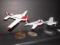 (3) Painted Model Airplanes:  (2) Piper