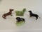 (4) Vintage Dachshund Dog Figurines:  (1) Rare