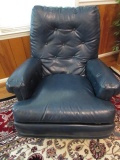 Blue Rocking Leather Recliner