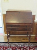 Vintage Slant-Top Desk with Turned Legs, Dovetail