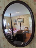 Oval Mirror in Wood Frame 28 1/2