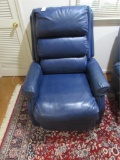 Blue Leather Massage Chair/Recliner by American