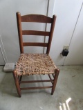 Antique Ladder Back Chair with Rush Seat (Seat
