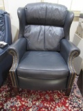 Blue Leather Recliner