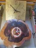 (2) Wooden Quartz Wall Clocks