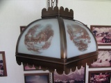 Currier & Ives Hanging Electric Lamp