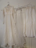Vintage Wedding Gown, Crinoline, and Bridal Veil,