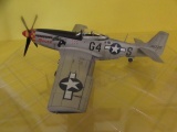 P 51 Model Airplane in Plastic Display Case