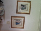 (2) 19th Century Double Matted & Framed Hand