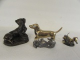 (4) Vintage Assorted Metal Dachshund Dog