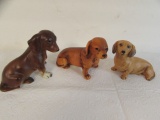 (3) Vintage Dachshund Dog Figurines:  (1) 