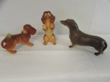 (3) Vintage Dachshund Dog Figurines:  (1)Lefton