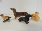 (5) Vintage Dachshund Dog Figurines:  (1) Mortens