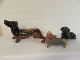 (3) Vintage Dachshund Dog Figurines