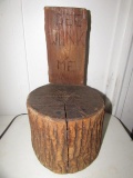 Small Stand Made from Tree Trunk