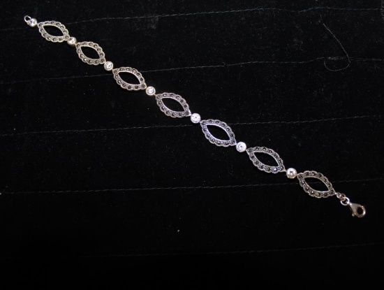 8" Sterling Marcasite Bracelet