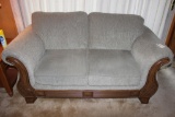 Upholstered Loveseat w/Wood Trim 70