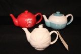 (3) Teapots: The Old Pottery Co, Etc