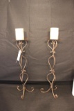 Pair of Candle Sticks w/Candles, 23