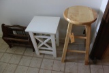 Wooden Bar Stool, Small Side Table, Magazine Rack