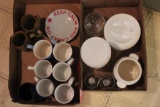 (2) Boxes Misc Kitchen Items: Cannisters, Salt &