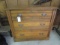 Antique Oak 3-Drawer Chest with Brass Hardware &