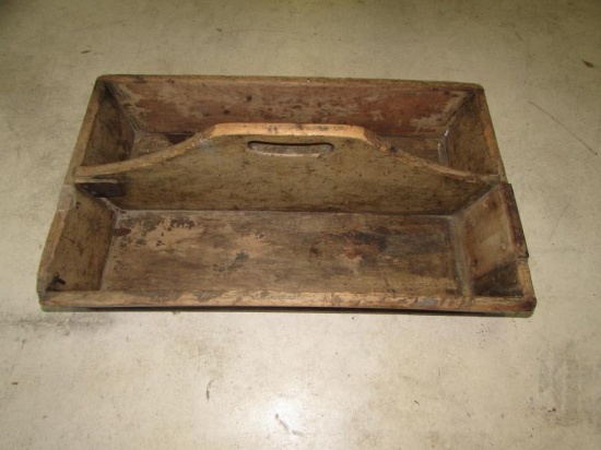 Antique Handmade Handled Tool Tray--27 1/2" x 17"