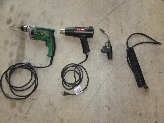 Hitachi D10VF 3/8" Electric Drill, Ace Heat Gun