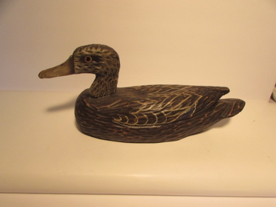 Hand-Carved Duck Decoy--Black Duck --13" Long