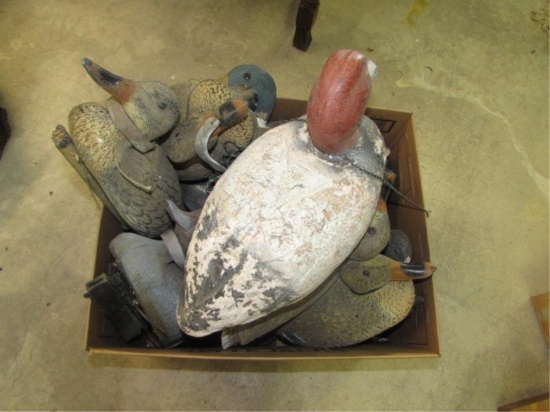 (15)Duck Decoys--(14) Plastic, (1) Styrofoam