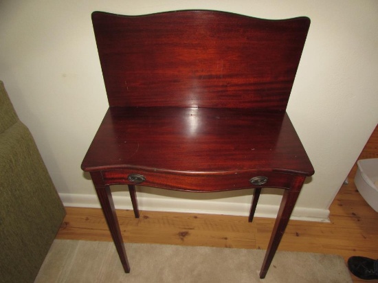 Serpentine Front Mahogany Game Table--28 1/4" x