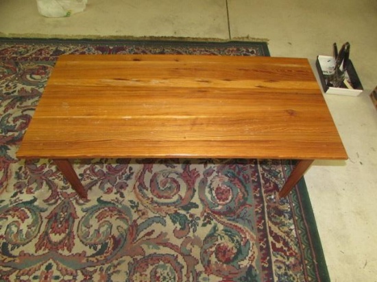 Handmade Heart Pine Coffee Table --Hice Brown,