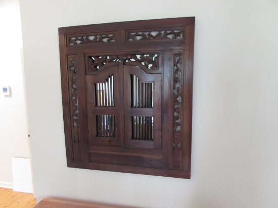 Balinese Hand-Carved Prison Mirror--31 1/2" x 35