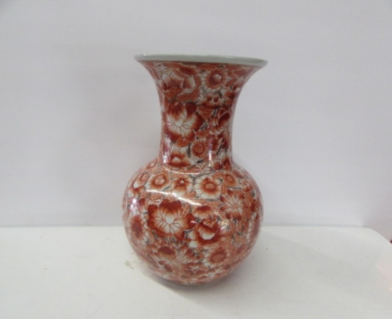 Hand-Painted Vase--11" High