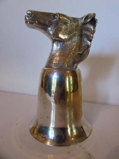 Silver Plate Stirrup Cup--Horse Head--5 1/2" High