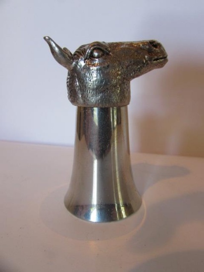 Vintage Pewter Horse Head Stirrup Cup--3 1/8"