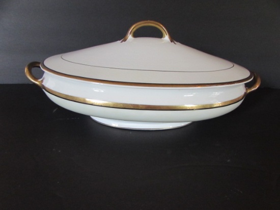 Vintage Pope Gosser Oval Covered Vegetable Bowl
