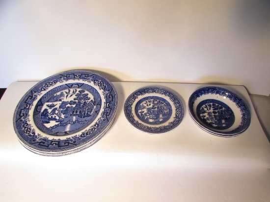 Assorted English  Blue Willow China:  (4) 10"
