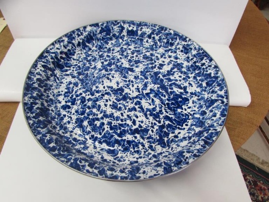 20" Splatterware Enamel Tray