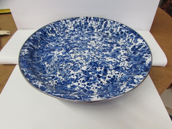 20" Splatterware Enamel Tray