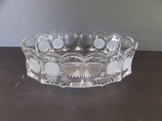 Fostoria Coin Oval Glass Bowl--9" x 5 1/8"