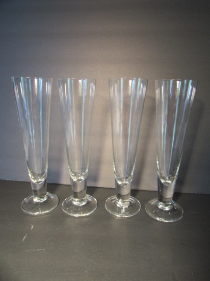 (4) Pilsner Glasses--10" High