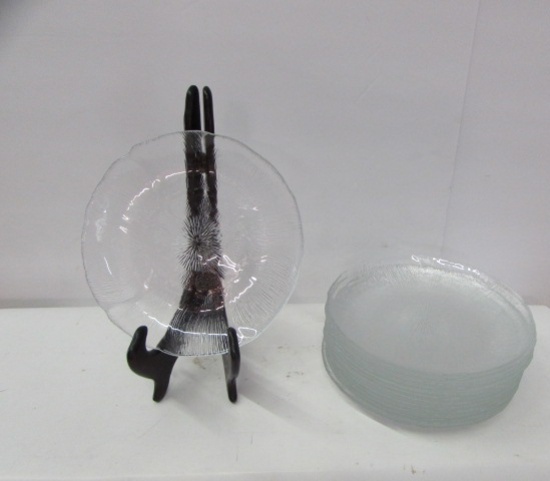(14) 7 3/4" Clear Glass Dessert Plates