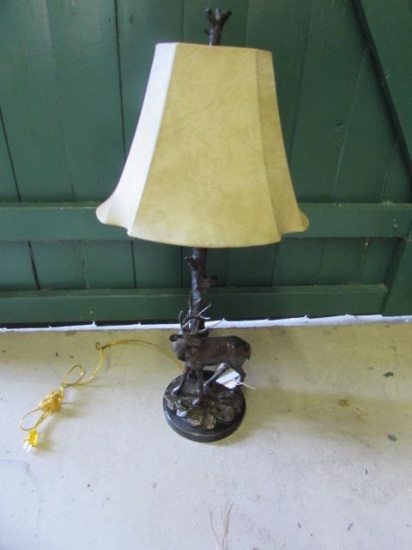 Metal Figural Elk Lamp--32" High to Top of Finial