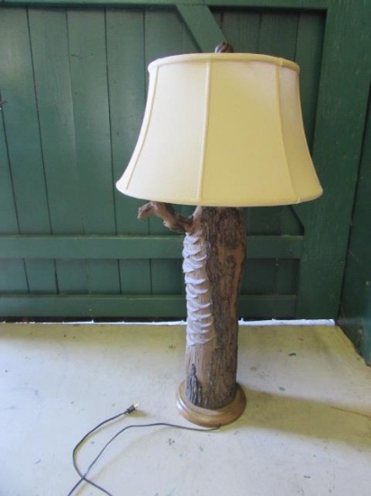 Handmade Figural Pottery Lamp--39" High