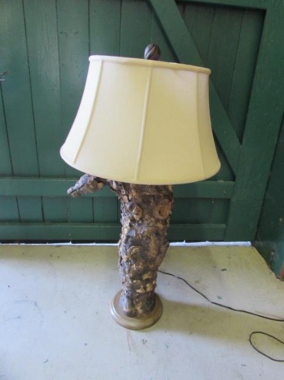 Handmade Figural Pottery Lamp--39" High