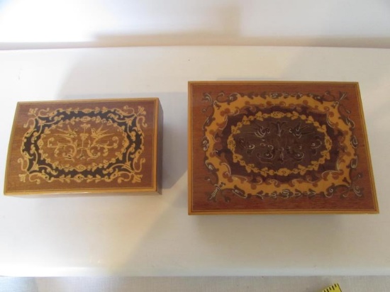 (2) Italian Inlaid Sorrento Wooden Music