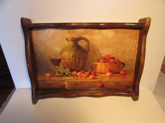 2-Handle Wooden Tray--19" x 14 1/4"