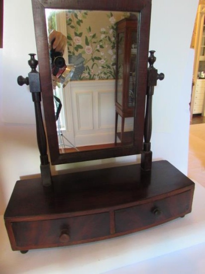 Antique 2-Drawer Shaving Mirror--18 3/4" x 7",