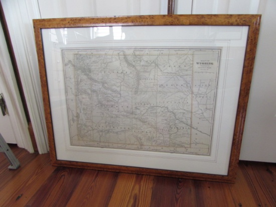 Antique Colored Lithograph Map of Wyoming by